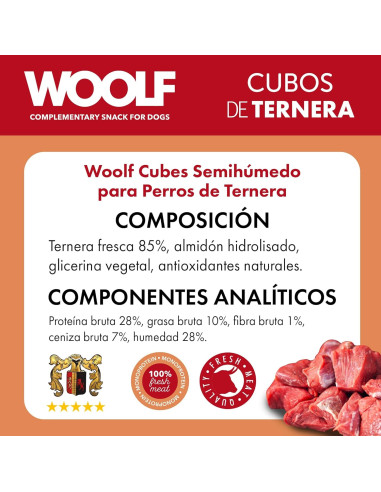 WOOLF SEMIHUMEDO MONOPROTEICO TERNERA 100GR