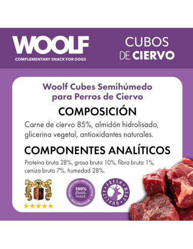 WOOLF SEMIHUMEDO MONOPROTEICO CIERVO 100GR