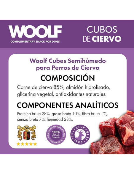 WOOLF SEMIHUMEDO MONOPROTEICO CIERVO 100GR