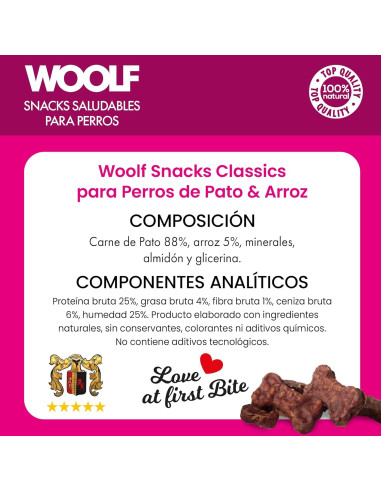 WOOLF SMALL BONE OF DUCK AND RICE 100GR (10UDS)