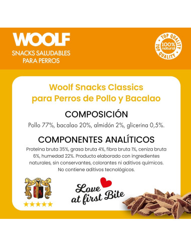 WOOLF SOFT CHICKEN WITH COD SANDWICH 100GR  (10UDS)