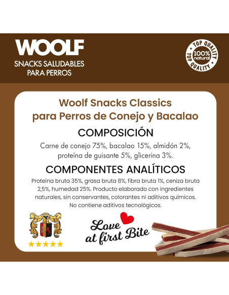 WOOLF LONG RABBIT AND COD SANDWICH 100GR (10UDS)