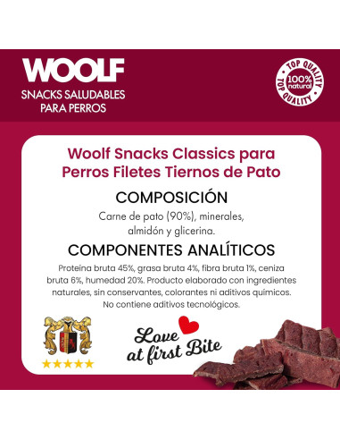 WOOLF SOFT STRIPS OF DUCK 100GR (CAJA 10UD)