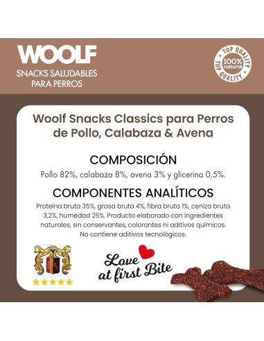 WOOLF LARGE CHICKEN, PUMPKIN AND OATS BONE 100GR (10UDS)