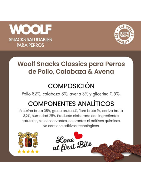 WOOLF LARGE CHICKEN, PUMPKIN AND OATS BONE 100GR (10UDS)