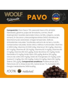 WOOLF ULTIMATE PERRO SEMIHÚMEDO PAVO 1KG 2