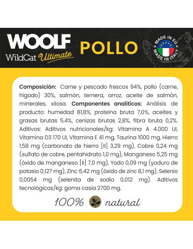 WOOLF ULTIMATE HÚMEDO GATITO POLLO 85gr