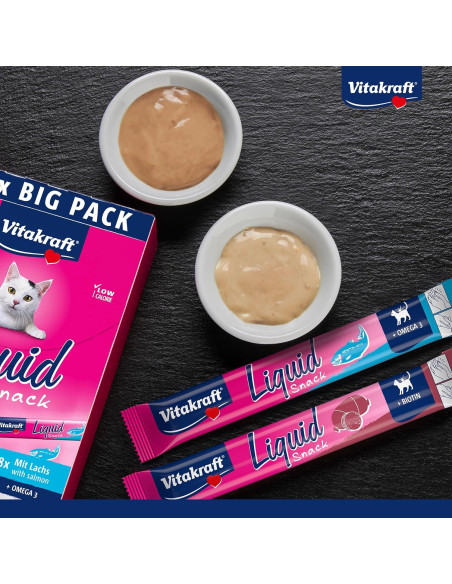 VT CAT LIQUID SNACK MULTIPACK  8 SALMÓN 8 PATÉ 16X15G  (CAJA DE 5)