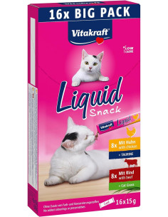 VT CAT LIQUID SNACK MULTIPACK  8 POLLO 8 TERNERA 16X15G  (CAJA DE 5)