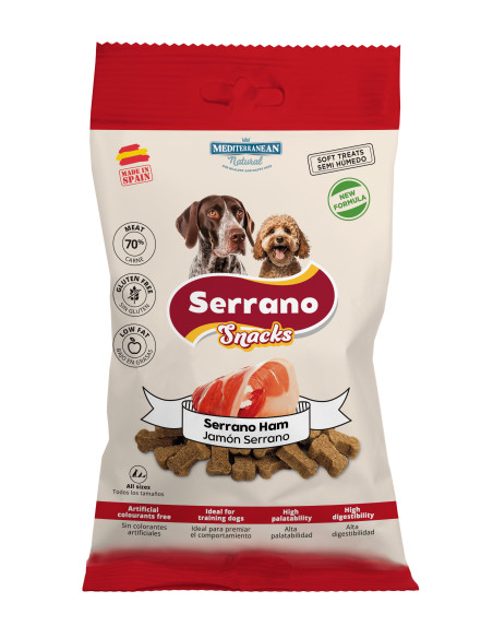 SERRANO SNACK PARA PERROS 100g, DE JAMÓN SERRANO