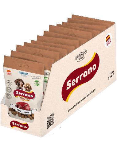 SERRANO SNACK PARA PERROS 100g, DE HÍGADO (CAJA 12UD)