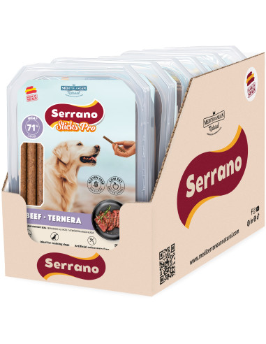SERRANO STICKS PRO DE TERNERA, 350 g (CAJA 6UD)