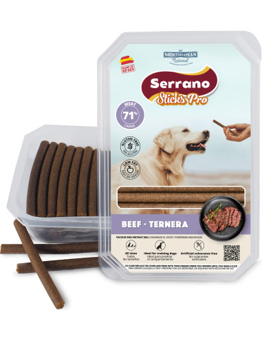 SERRANO STICKS PRO DE TERNERA, 800 g (CAJA 9UD)