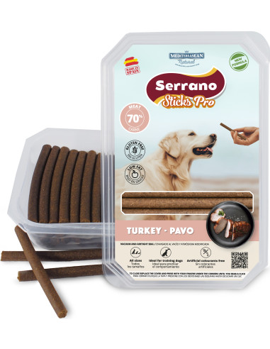 SERRANO STICKS PRO DE  PAVO, 800 g (CAJA 9UD)