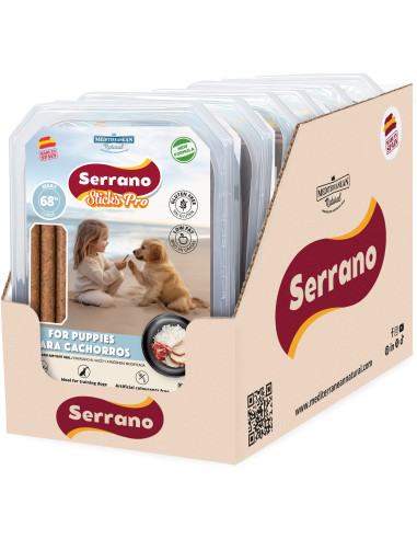 SERRANO STICKS PRO PARA PUPPIES, 350 g (CAJA 6UD)