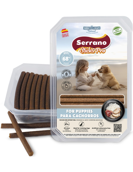 SERRANO STICKS PRO PARA PUPPIES, 800 g (CAJA 9UD)