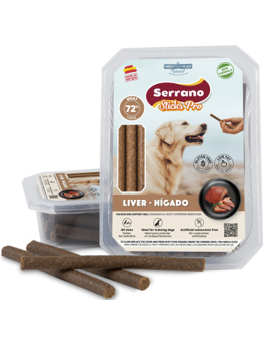 SERRANO STICKS PRO CON HÍGADO DE CERDO, 350 g (CAJA 6UD)