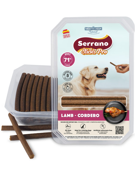 SERRANO STICKS PRO DE CORDERO, 800 g (CAJA 9UD)