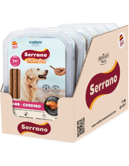 SERRANO STICKS PRO DE CORDERO, 350 g (CAJA 6UD)
