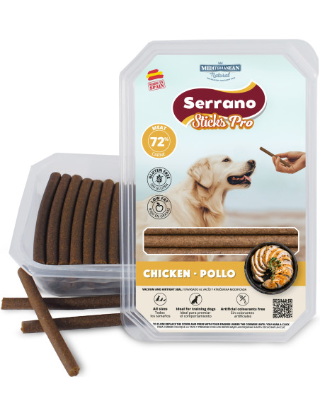 SERRANO STICKS PRO DE POLLO, 800 g (CAJA 9UD)