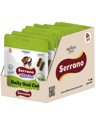 SERRANO STICKS PLUS 110g, SALUD BUCAL (CAJA 12UD)