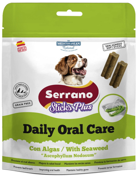 SERRANO STICKS PLUS 110g, SALUD BUCAL (CAJA 12UD)