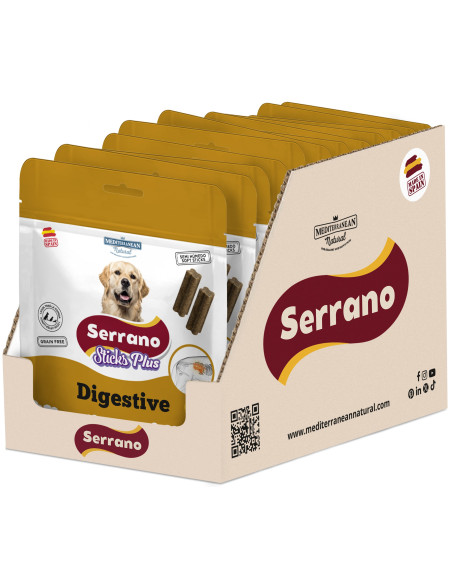 SERRANO STICKS PLUS 110g, DIGESTIVE. (CAJA 12UD)