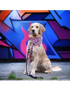 M&M BANDANA Leopard Pink L 17 cm 2