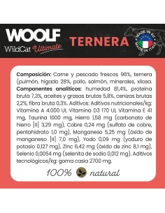 WOOLF ULTIMATE HÚMEDO GATO ADULTO TERNERA 85gr 2