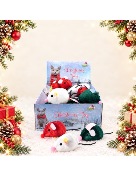 XMAS RATON PELUCHE GATO 9X5CM (CAJA 24UD)
